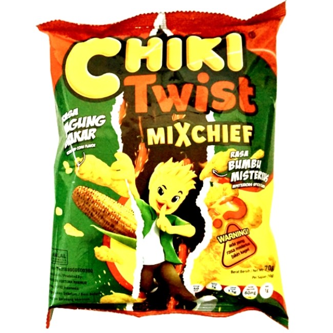 

S27046 CHIKI TWIST MIXCHIEF JAGUNG BAKAR BUMBU MISTERIUS SNACK 70GR MAJU BERSAMA (20250910)