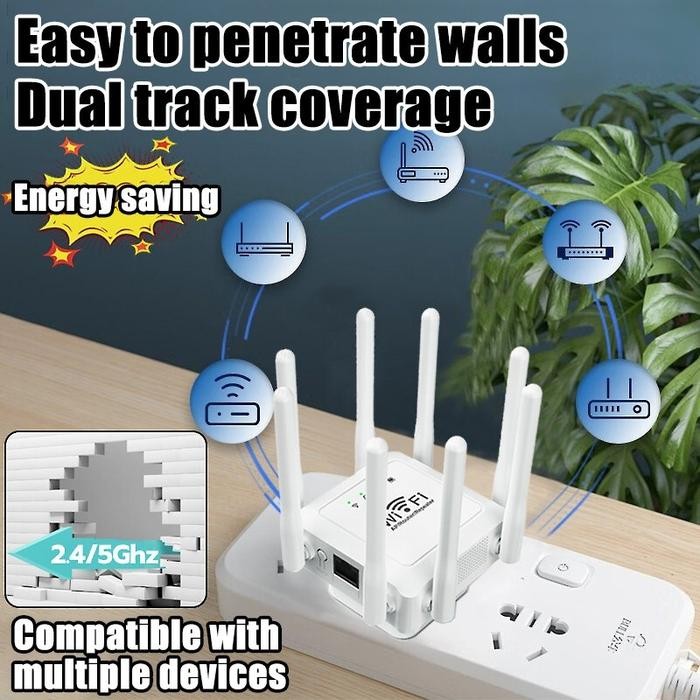 8 Antena Extender Wifi 300Mbps 2.4G Dan 5G Sinyal WiFi Memperluas Wireless Wifi Range Extender