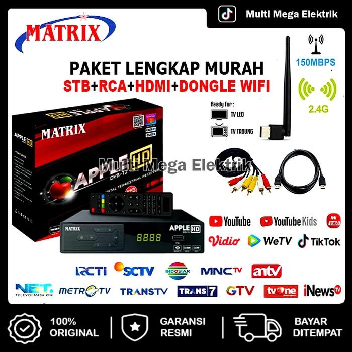 New SET TOP BOX TV DIGITAL MATRIX APPLE MERAH DVBT2 / SET TOP BOX UNTUK TV TABUNG / STB TV BOX