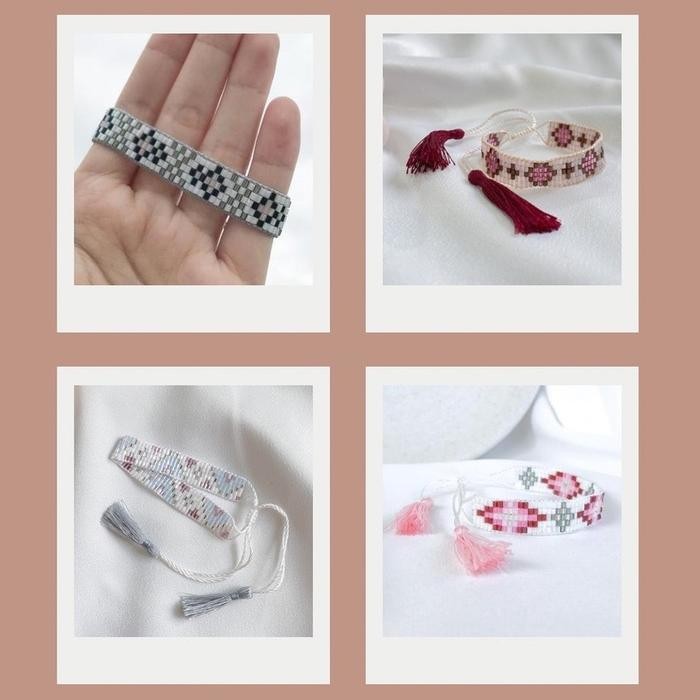 Pilihan- Gelang Etnik5 Row Bead Loom Bracelet - Gelang Tali Handmade Persahabatan