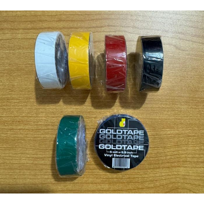 Isolasi Listrik PVC / Lakban Kabel Listrik Kecil Goldtape Warna Warni Murah