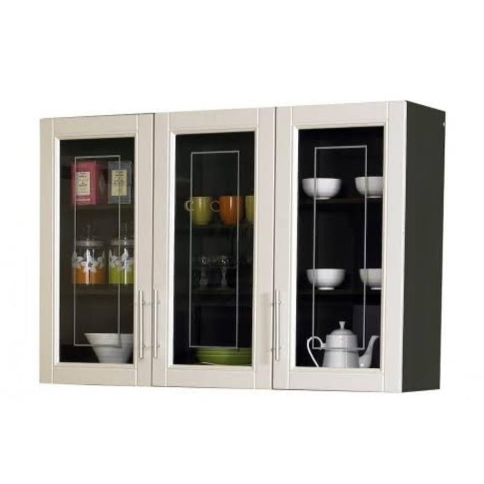 kitchen set atas 3 pintu kaca/ lemari dapur 3 pintu kaca/KKT Mutiara
