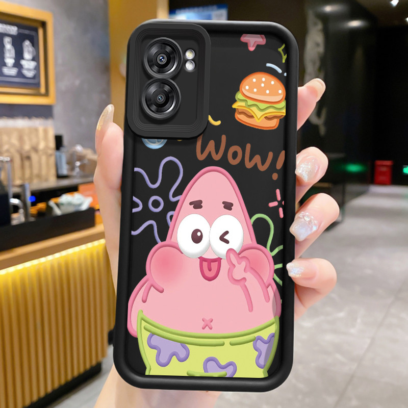 Casing Hp untuk OPPO A57 2022 A77 2022 A57s A57e A77s Case Hp Casing pola Karakter kartun hamburger 