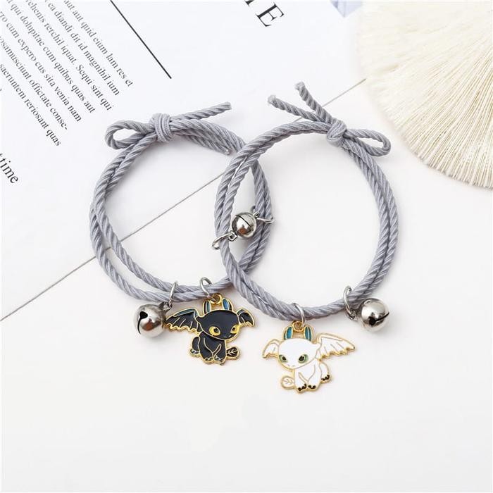 New Gelang Couple Magnet Karakter 2pcs Gelang Couple Magnet Lonceng 2pcs