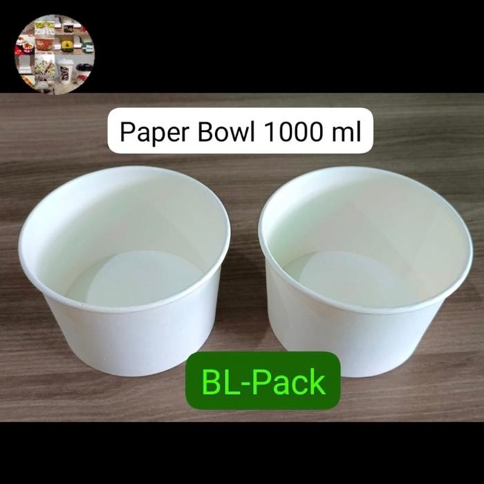 Paper bowl 1000 ml polos tanpa tutup