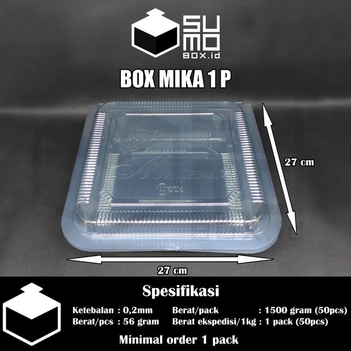 Box mika plastik bening jumbo 1P untuk kue bolu ukuran besar [ECERAN]