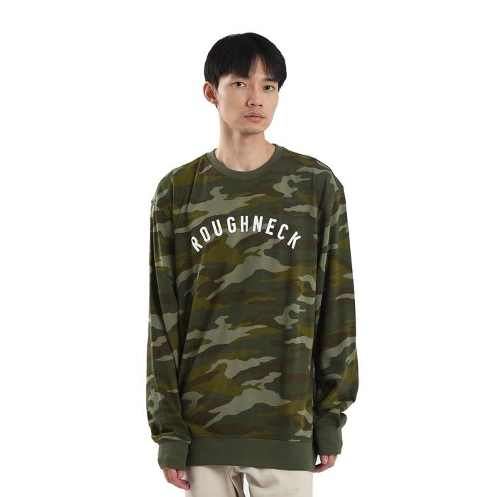 Roughneck SS273 Forest Camo Sig White Crewneck terlaris