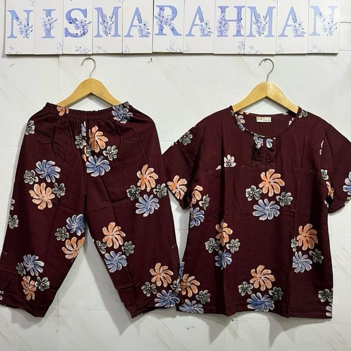 Z_L_  Stelan Celana 3/4 ( Ponggol ) Batik Indra Dewasa - Tangan Pendek