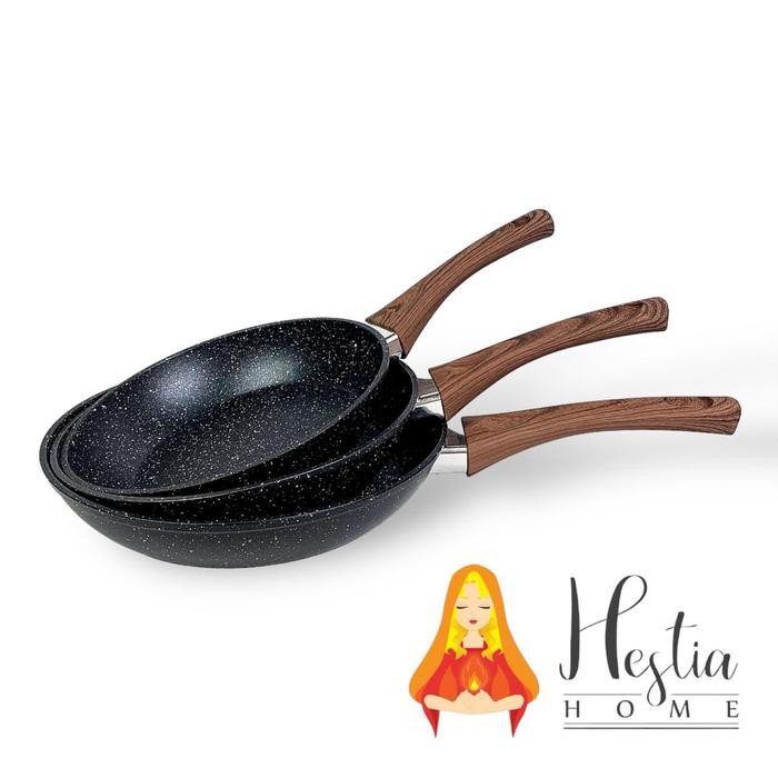 Terbaik Home Pro Frypan Marble Tokyo Wajan Marble Anti Lengket 20 22 24 Cm 100% Ori