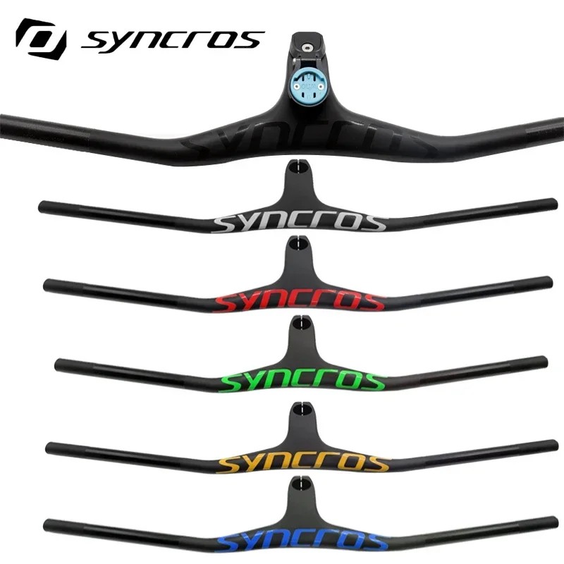 Syncros Multiple Colour MTB Integrated Handlebar Carbon Fiber One-shaped Handlebar Stem -17Degree