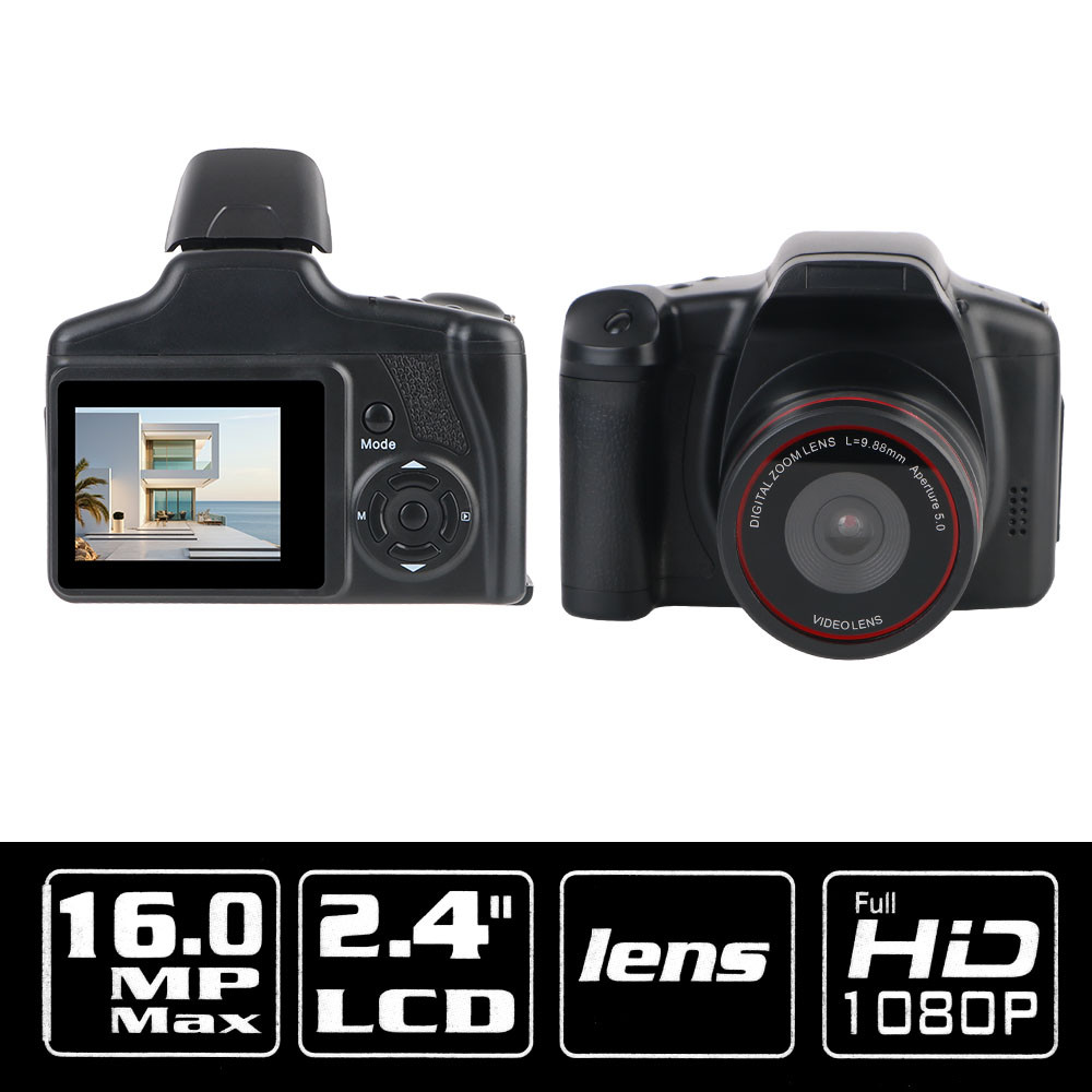 Digital Zoom Lens 1080P HD SLR Camera 140° Wide Angle 16.0 Megapixels Sensor USB 2.0 HD Videocam 2.4
