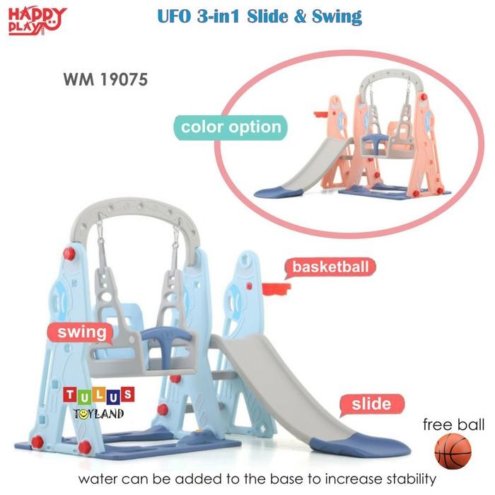 Perosotan Ayunan Murah Happy Play UFO Silde Swing Basketball Mainan Anak WM19075