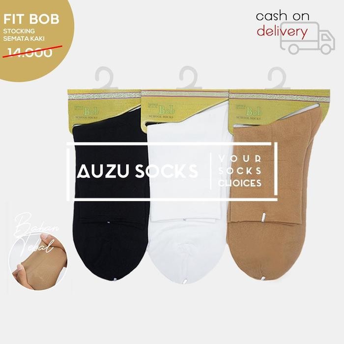 Stocking kaos kaki formal wanita mata kaki hitam putih cream fitbob