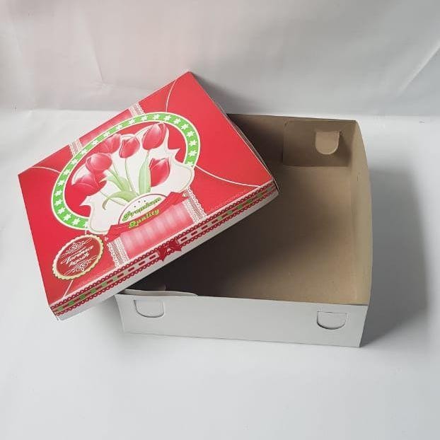 Dus Nasi Kotak Motif Bunga 20x20 I Box Kotak Nasi Makanan 20 x 20 l Kotak Kue
