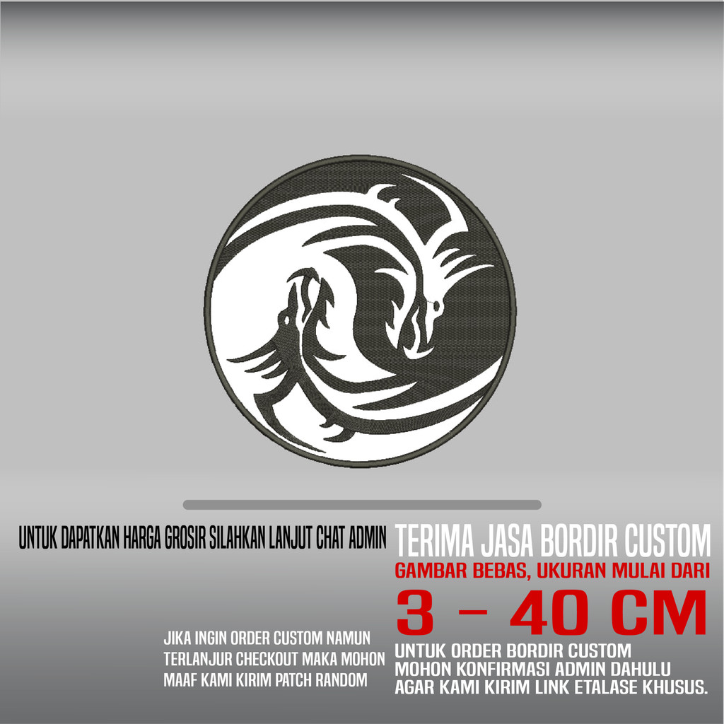 PATCH BORDIR LOGO/EMBLEM  NAGA YIN YANG HDP-137