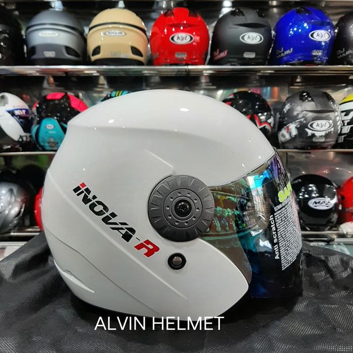 helm dewasa BMC inova R solid white/ helm BMC Inova R polos putih