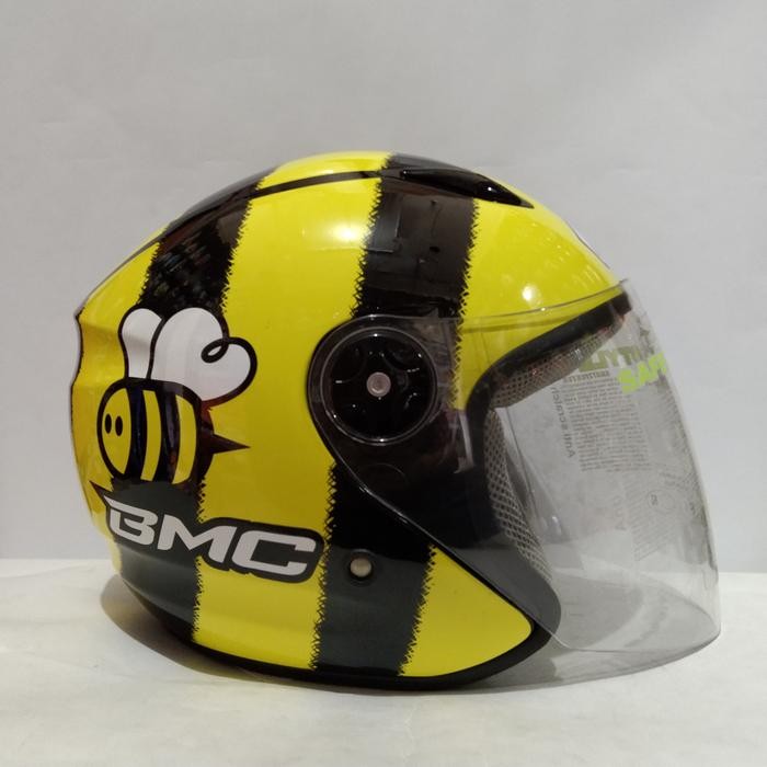 HELM BMC MILAN FLUFFY BEE BLACK YELLOW HELM HALF FACE