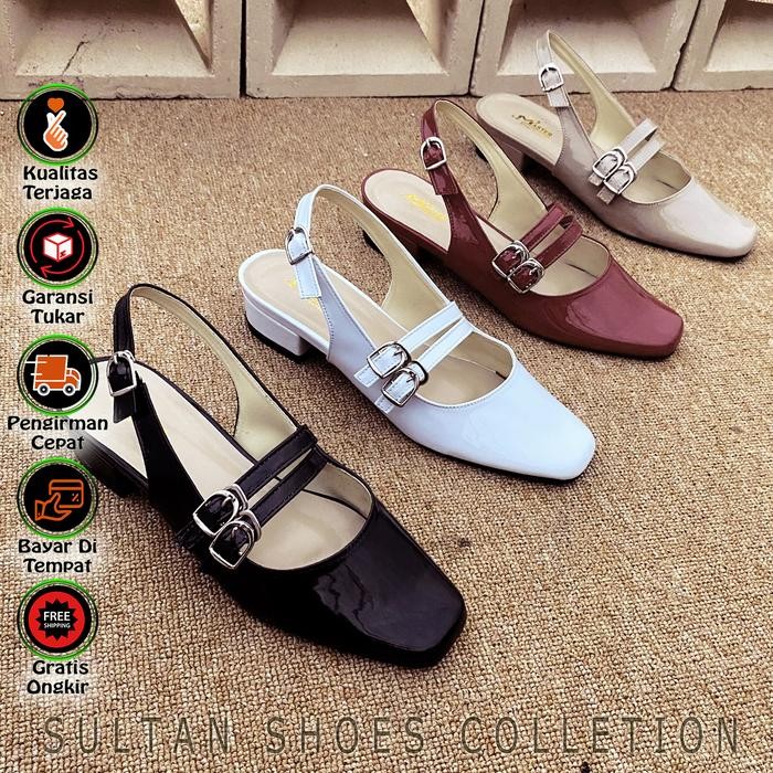 Donatello - Sultan Shoes Spatu Slop Slip On Sandal Mules High Heels Wanita Hak 3 Cm Flat Strep Tali