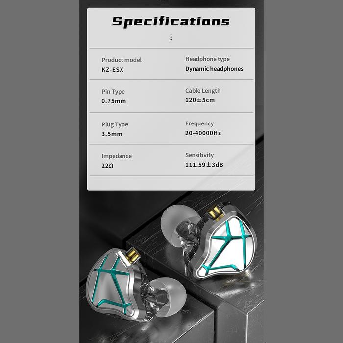 KZ ESX 10th anniversary BassHead Earphone with c - Garansi