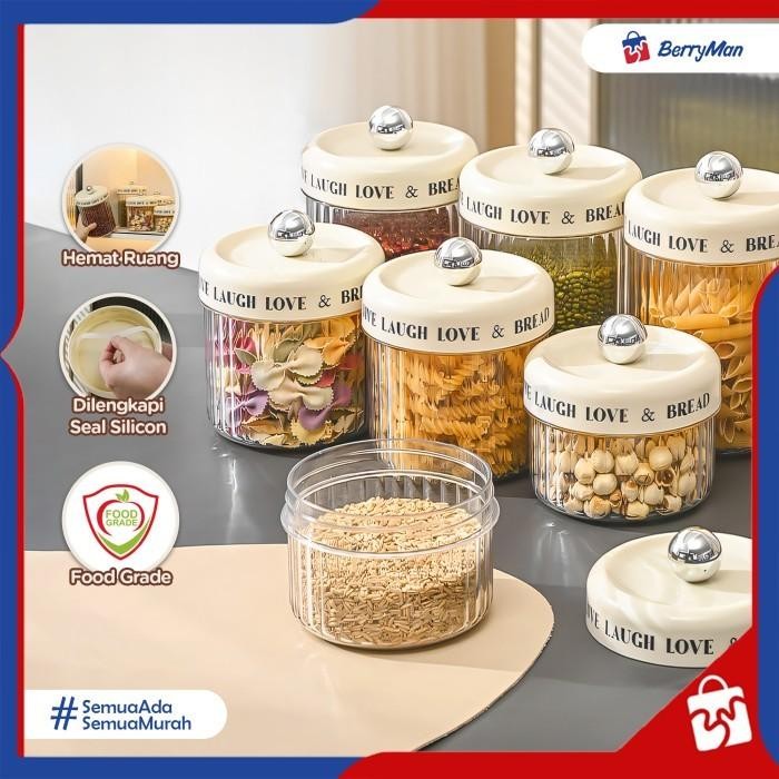 Toples Kue Kering Lebaran Bulat Estetik Minimalis Tempat Penyimpanan Makanan Plastik Food Grade
