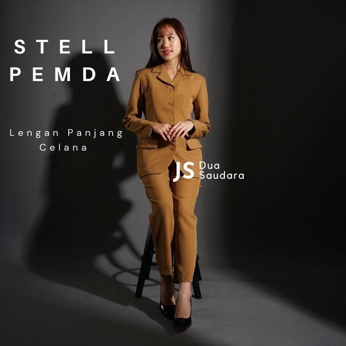TERMURAH PEMDA LENGAN PANJANG CELANA PANJANG / KHAKI WANITA / SERAGAM PEMDA / BAJU DINAS / SERAGAM