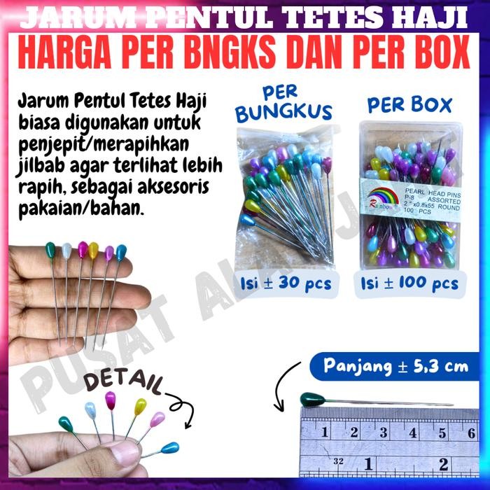 ASLI JARUM PENTUL PENTOL PEARL MUTIARA MOTE MUTE TETES LONJONG PANJANG BESAR GEDE TAJAM BAGUS BAJU