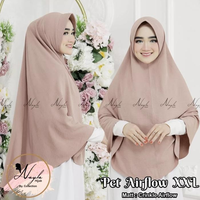 lplw- Jilbab Crinkle Airflow Premium Jumbo Pad / Hijab Crinkle Syari Pet