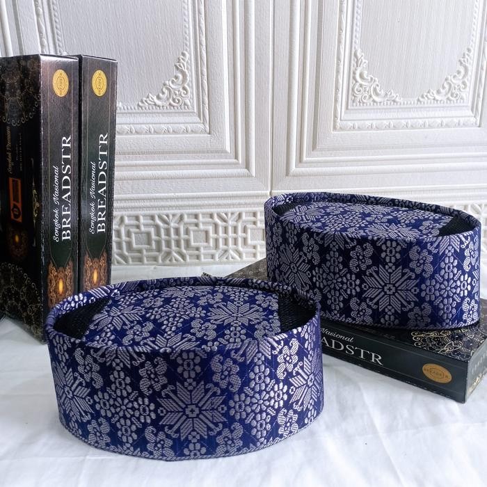 DISKON Peci Kopeah Songkok varian Songket Navy Tenun Asli Murah READY STOCK