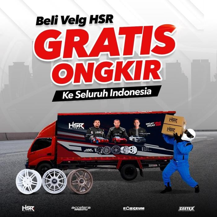 Velg mobil r16 HSR MENTAWAI 1455 HSR Ring 16X6.5 Hole 4X100 ET40 GLOSSY WHITE