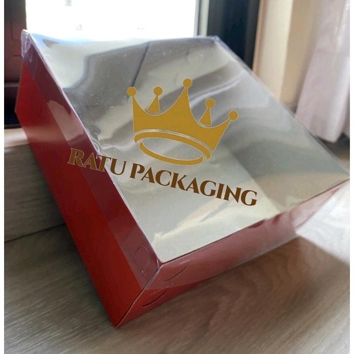 AtKqita- Ratu [10 Pcs] Dos Duplex Merah Tutup Mika Kardus Kotak Box Hampers