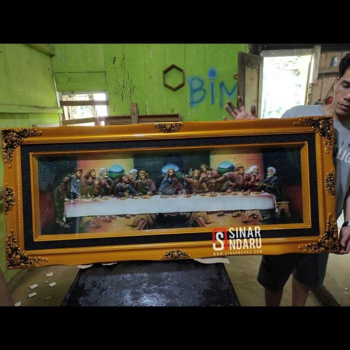 Minfridge - Hiasan Dinding Perjamuan Kudus / Lukisan Perjamuan Kudus / Relief Perjamuan Kudus Bahan