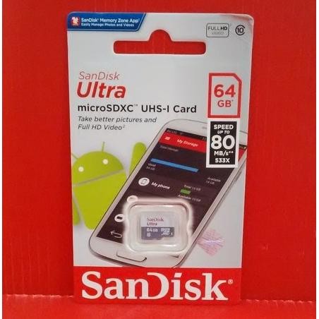 nwu8- Memory Card Microsd Micro Sd Sandisk Ultra Class 10 64G Microsd 64Gb