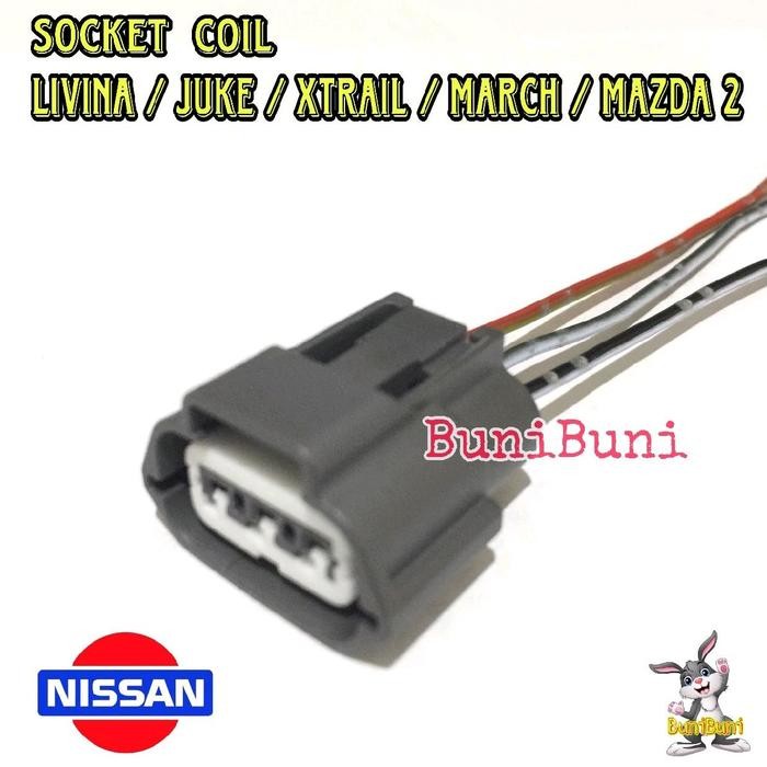 Jual Socket / Soket Coil Koil Untuk Mobil Livina / Juke / Xtrail / Serena / March / Mazda 2 / Evalia