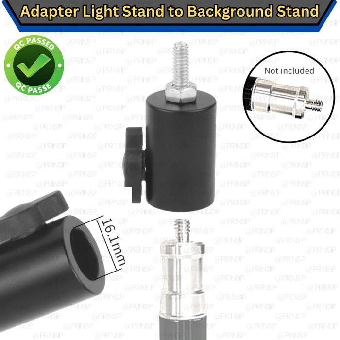 Godox - Adapter Light Stand To Background Stand 1/4 Male Screw, Converter Sekrup Baut Tiang Tripod