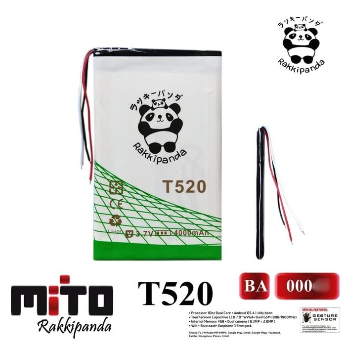Baterai Mito T520 Tablet Double IC Protection