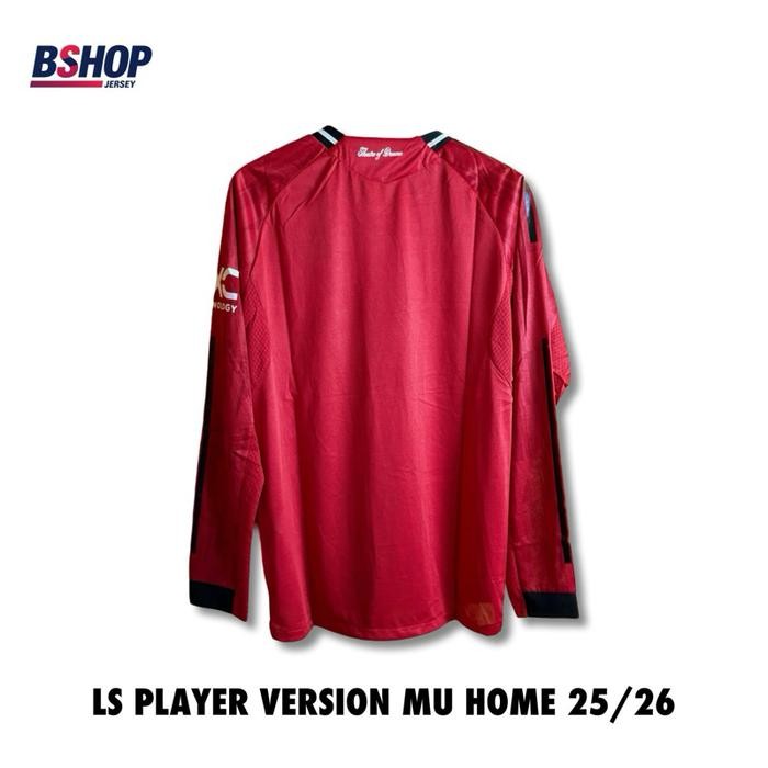 LENGAN PANJANG PLAYER VERSION BAJU JERSEY BOLA MU HOME 2025-2026 Futsal Olahraga Sport