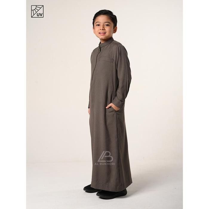 TERLARIS Al Bukh - ANTI UV Jubah Anak Gamis Laki Laki Thobe Premium 4 - 12 Tahun Lengan Panjang -