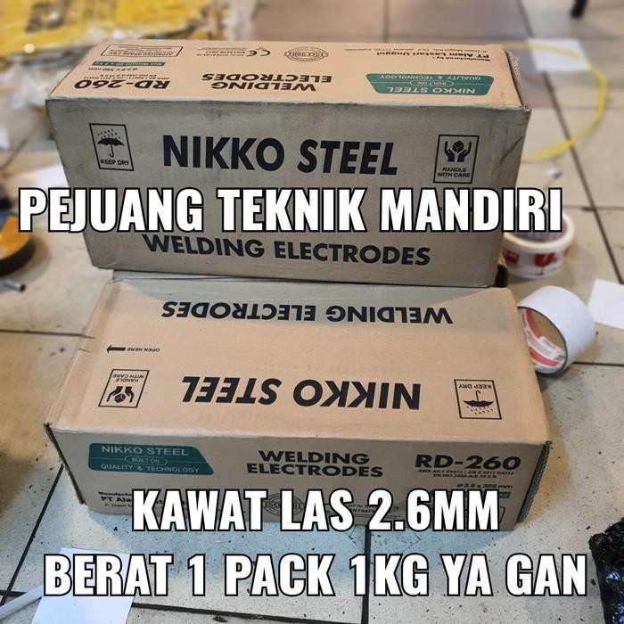 KAWAT LAS NIKKO STEEL RD-260 2.6MM 1KG / KAWAT LAS BESI NIKKO 2.6MM