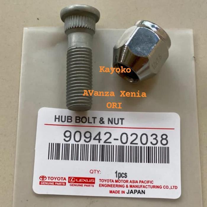 Baut Roda Avanza Xenia Ori + Mur Racing Hub Bolt Nut Avanza Xenia Ori Berkualitas