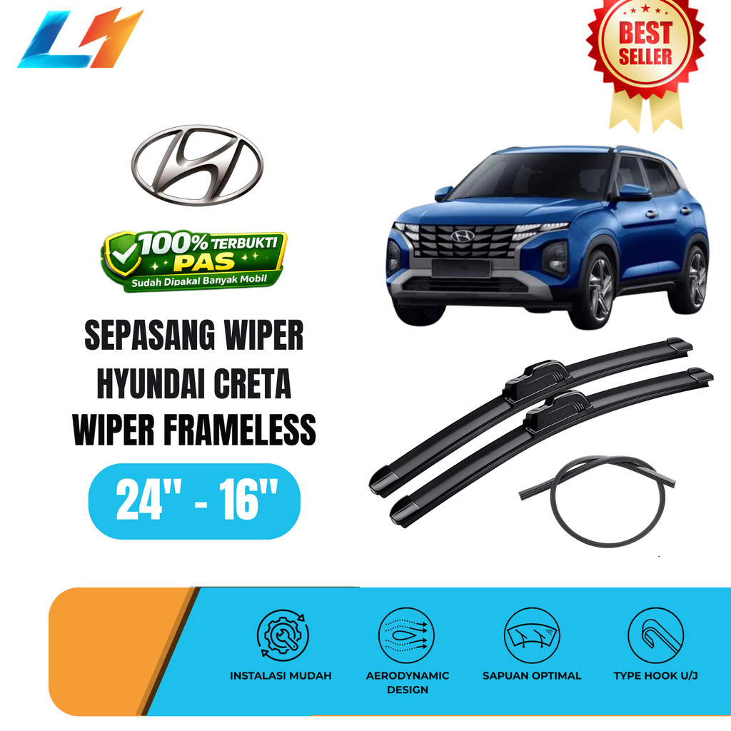 Wiper Hyundai Creta Frameless Kaca Depan Mobil