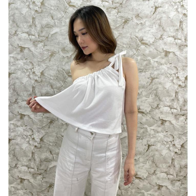 MURAH MODAVIE - WINNIE TANKTOP Serut Pita Tanktop Korea Tank Top Korean Sexy One Shoulder Melar Rib