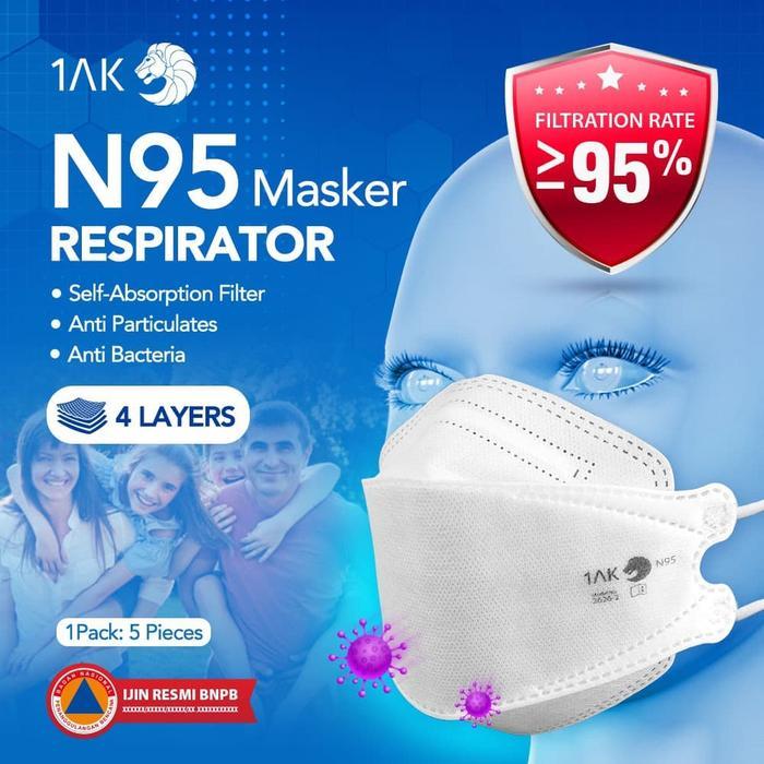 MASKER N95 4 LAYERS 1AK - MEDICAL GRADE - FDA CERTIFIED - PFE 95% FFP2