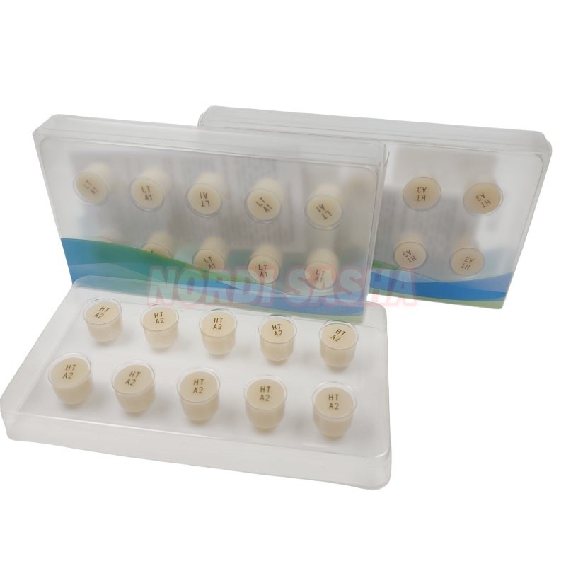 10Pcs/Box NDI Press Ingots Dental Glass Ceramic Press Lithium Disilicate Ingots Dental Lab CAD/CAM