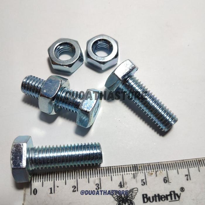 NEW M10x30 Baut Mur M10 X 30 BMP Galvanis Putih