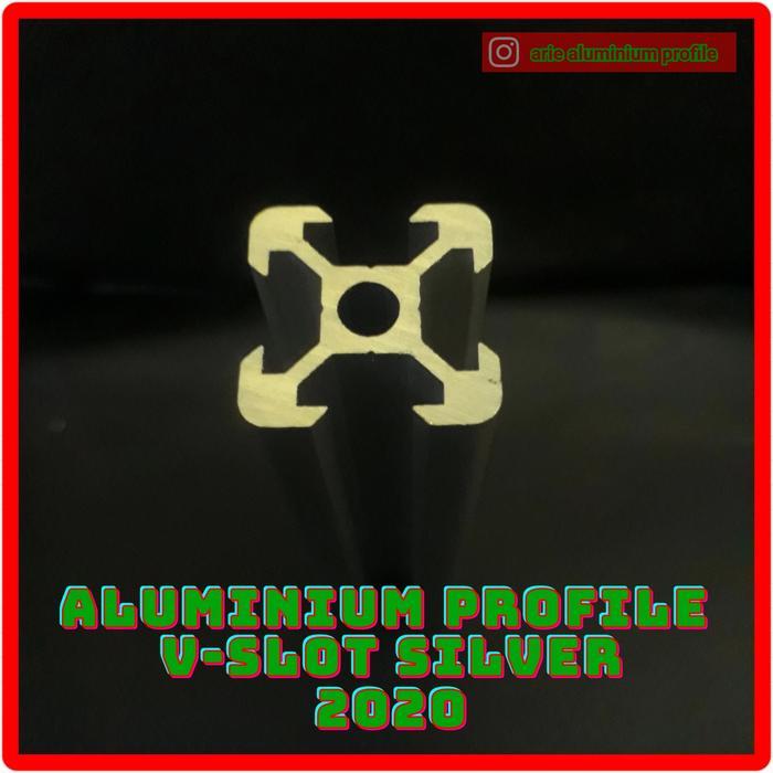 Aluminium profile VSlot 2020 MF Pjng 40cm warna silver (sangat )