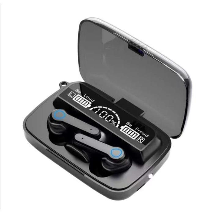 [COD]M19 Headset Bluetooth 5.3 Earbud TWS Nirkabel LED Digital Power Display Stereo with Powerbank -
