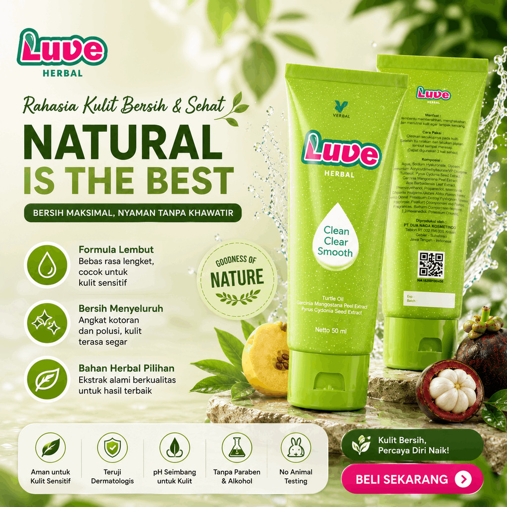 Verba Luve Pelumas Herbal Premium 50ml | Clean Clear Smooth Original