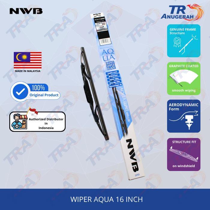 TERLARIS Wiper Blade Depan AQUA NWB 16 inch READY