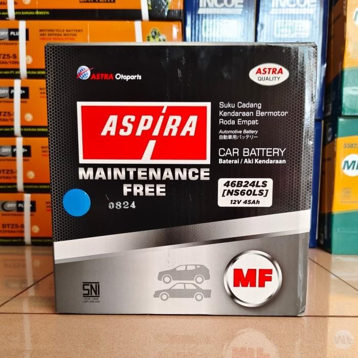 Aki Mobil Kijang Innova Manual Bensin Ns60Ls / 46B24Ls Aspira Mf Aki Kering 12Volt - 45Amper