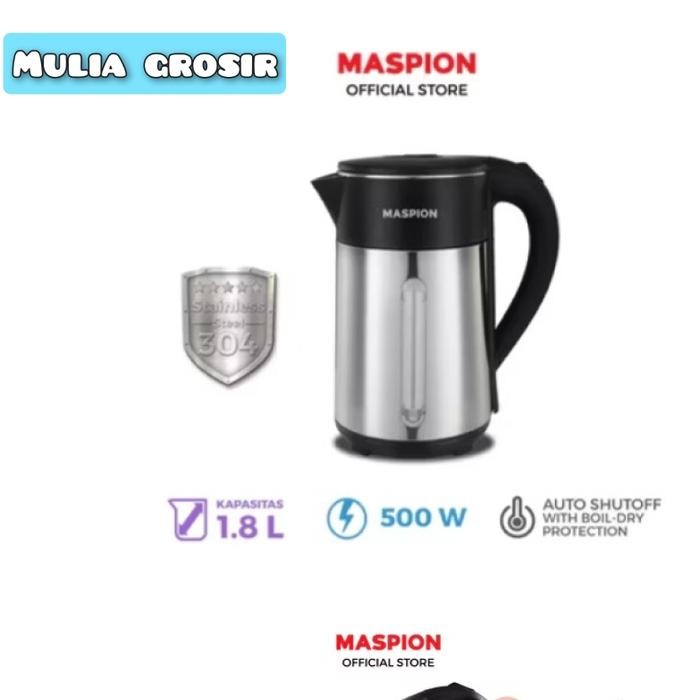 Kettle Maspion 1.8Liter 500Watt Mek 1803 Kl Electric Kettle Maspion Teko Listrik Maspion